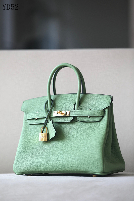 Hermez YD52 Kelly Bag Green Togo Leather Gold Hardware