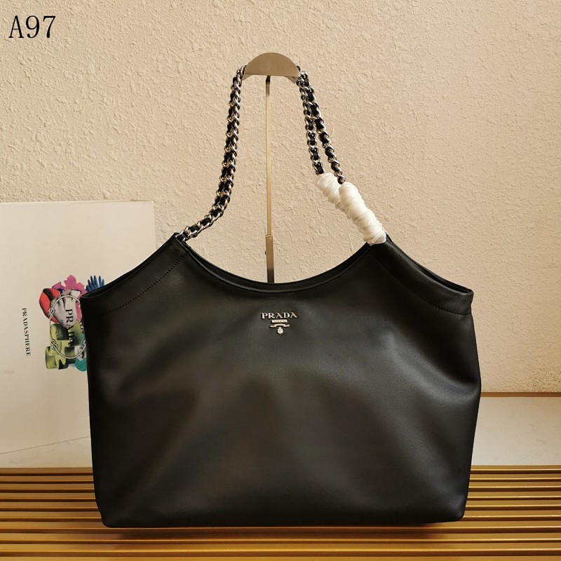 Pr4da YD6194 1BA638 Monogram Nylon Tote Bag