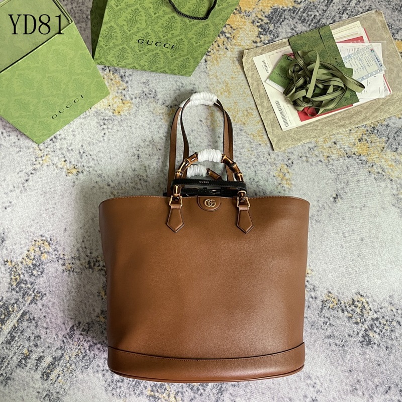 Gucc1 YD8186 Tote Bag - Classic Leather Design