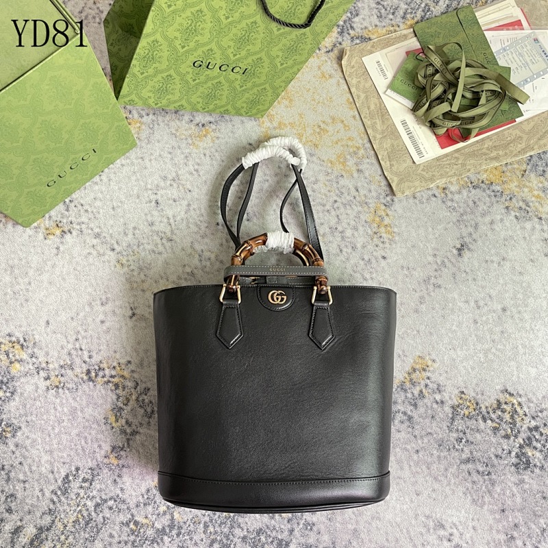 Gucc1 YD81 Bamboo Handle Bucket Bag