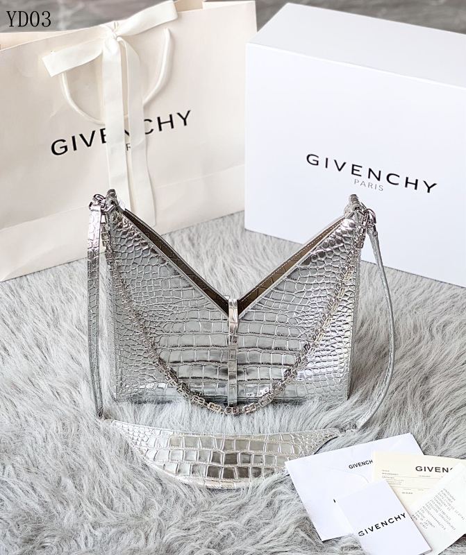 Givnchee YD03 V-Cut Out Crocodile Leather Shoulder Bag