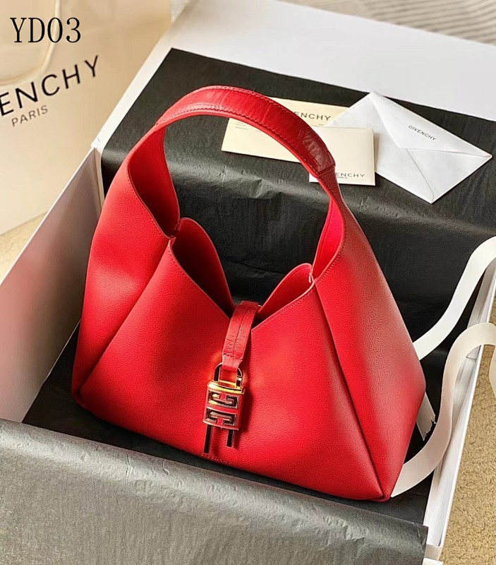 Givnchee YD03 Red Leather Hobo Bag