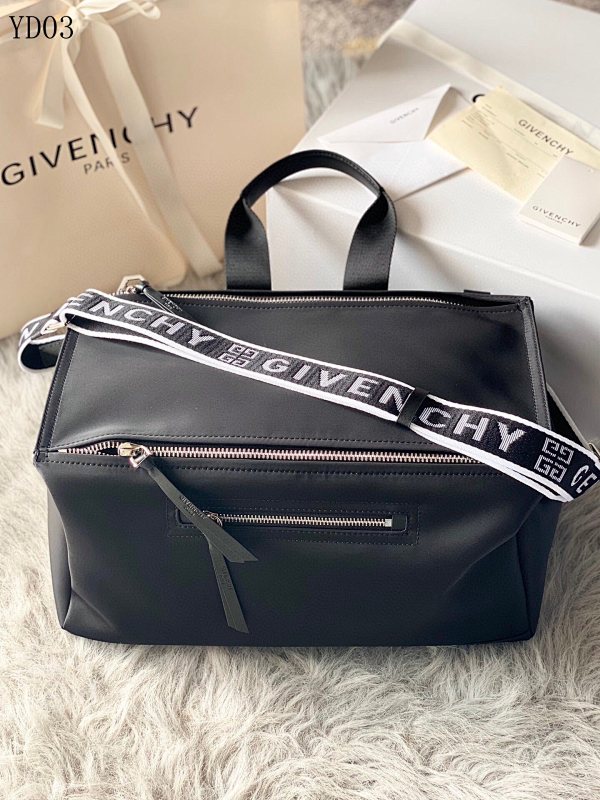 Givnchee YD0358 Black Leather Duffle Bag
