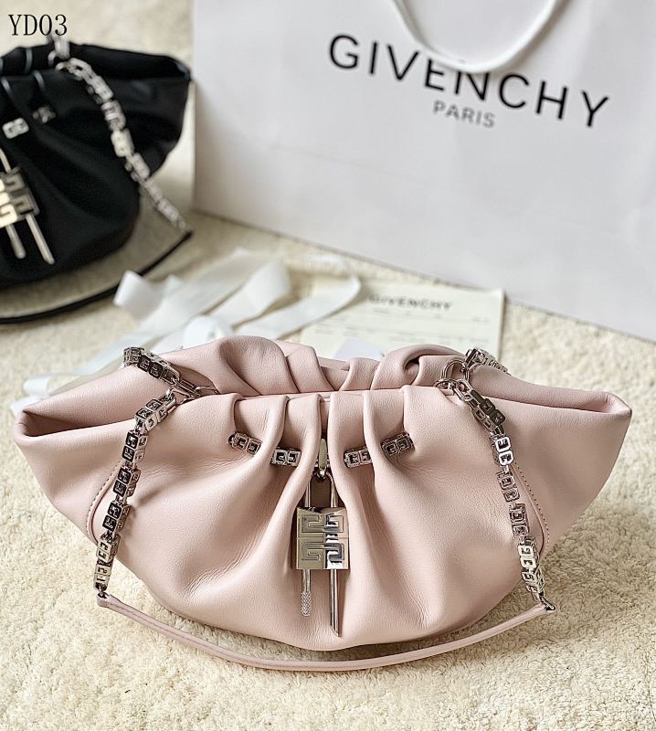 Givnchee YD03 Pink Leather Drawstring Shoulder Bag