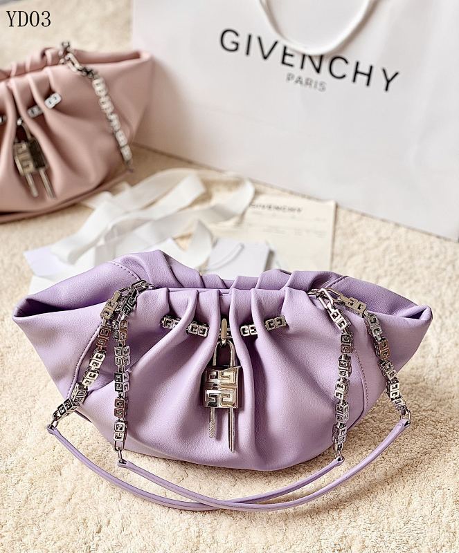Givnchee YD03 Purple Leather Drawstring Bag
