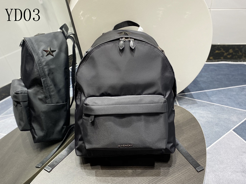 Givnchee YD03 Backpack – Black Nylon Star Logo Design