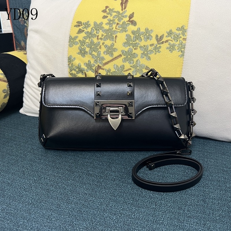 Valentiino YD0976 Rockstud Leather Crossbody Bag