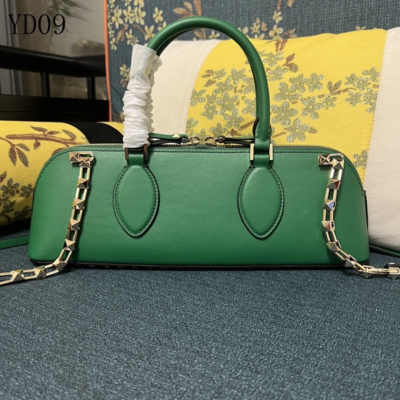 Valentiino YD0978 Rockstud Leather Shoulder Bag