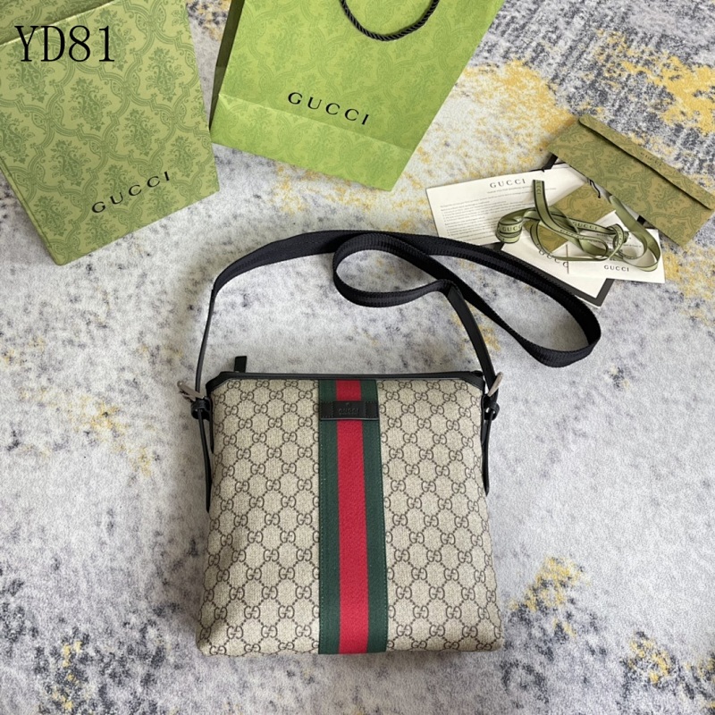 Gucc1 YD8127 Crossbody Bag with Web Stripe