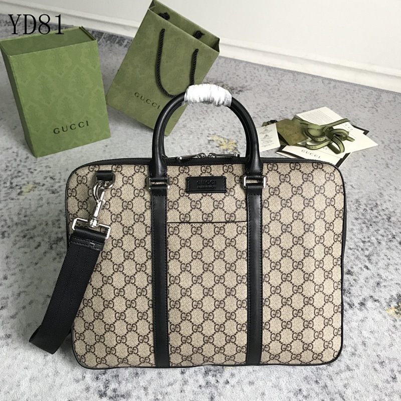 Gucc1 YD8143 Briefcase GG Supreme Canvas Business Bag