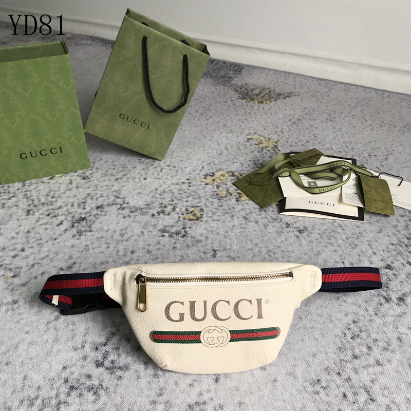 Gucc1 YD8134 Belt Bag with Web Stripe Logo