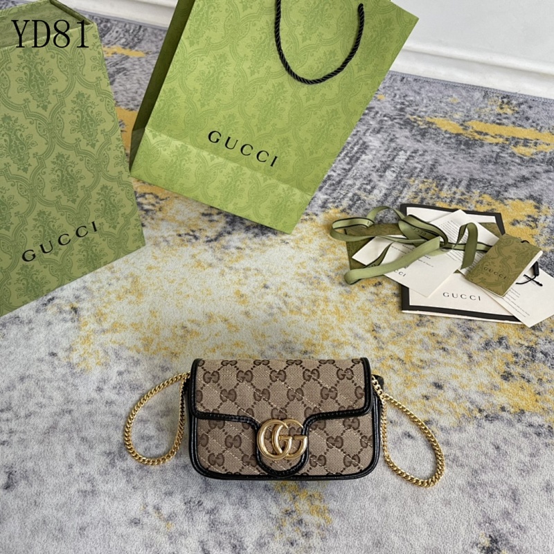 Gucc1 YD8135 Mini GG Supreme Chain Shoulder Bag