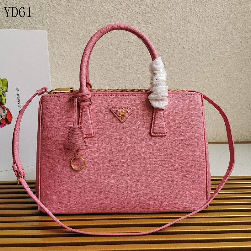 PRADA YD61083 Pink Saffiano Leather Tote Bag