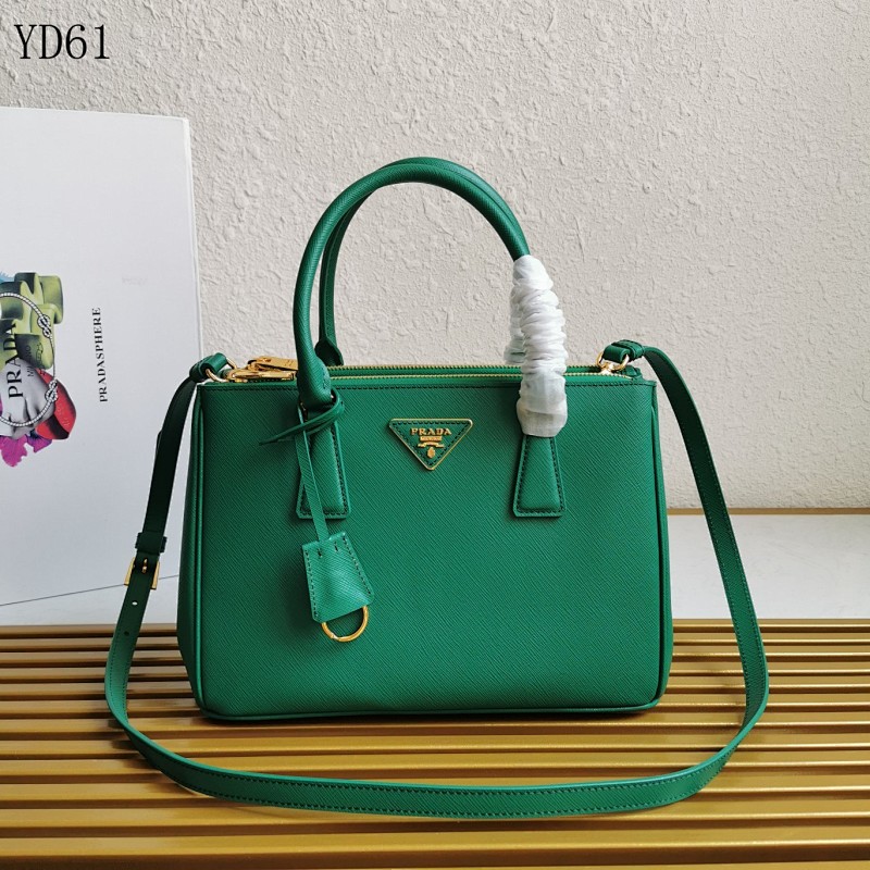 cover-152956071 Pr4da YD61 Green Saffiano Leather Shoulder Bag