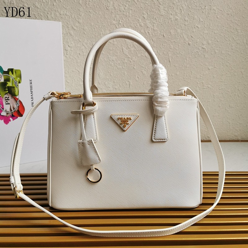 Pr4da YD61078 Tote Bag – Elegant White Leather Designer Handbag