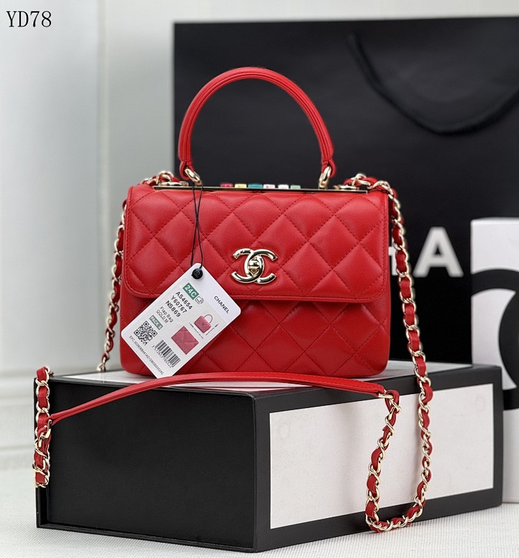 Chan3l YD78 Mini Flap Bag Quilted Lambskin Red