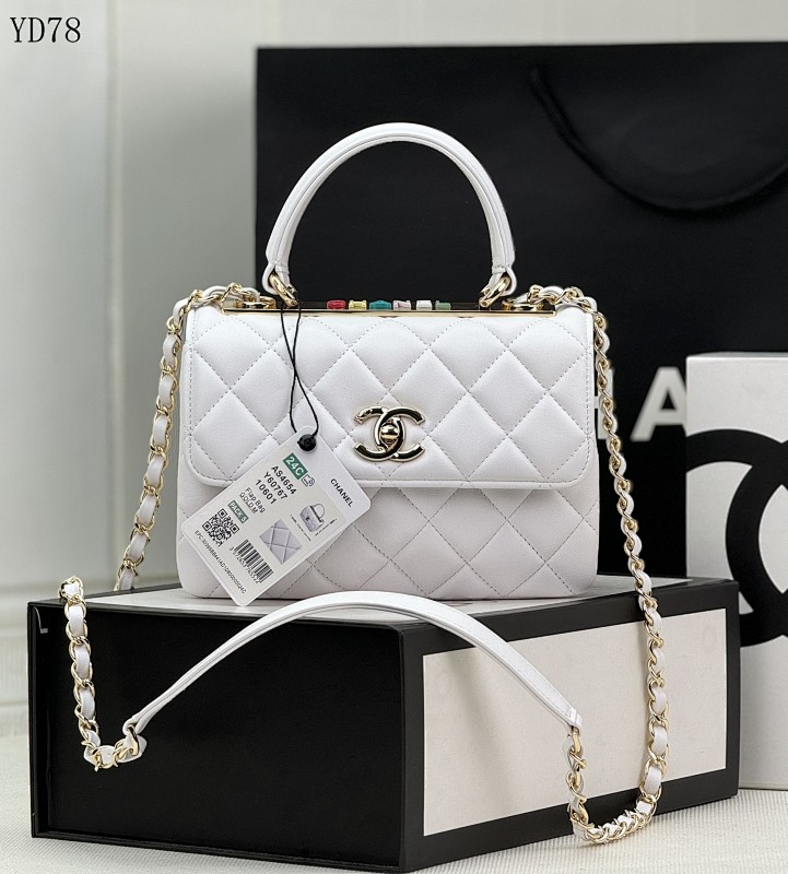 CHANELL YD78087 Mini Quilted White Leather Handbag