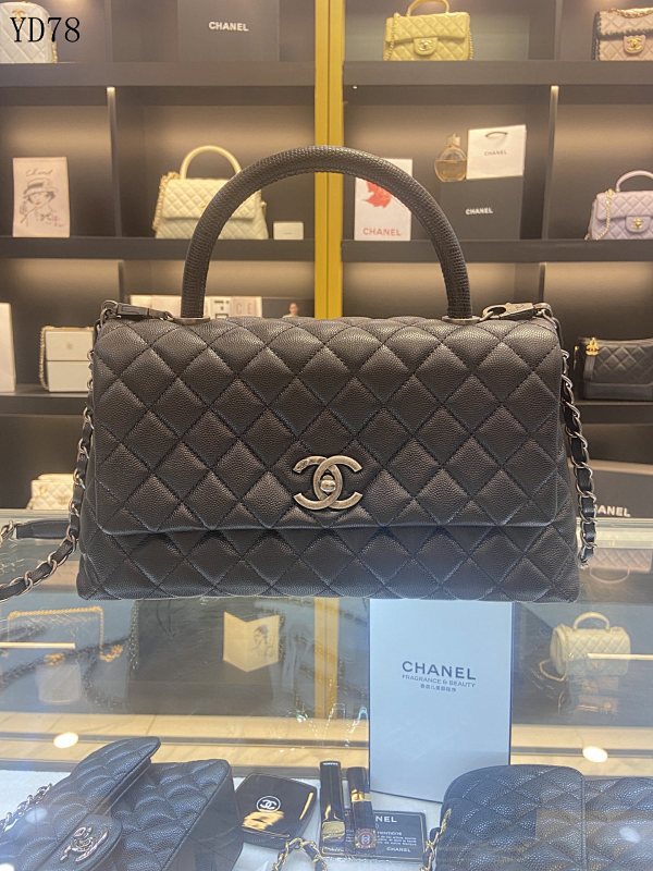 CHANELL YD78080 Quilted Caviar Leather Shoulder Bag