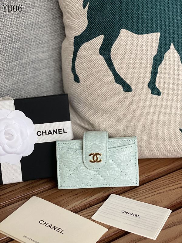 Chan3l YD06020 AP0342 Quilted Leather Wallet Card Holder