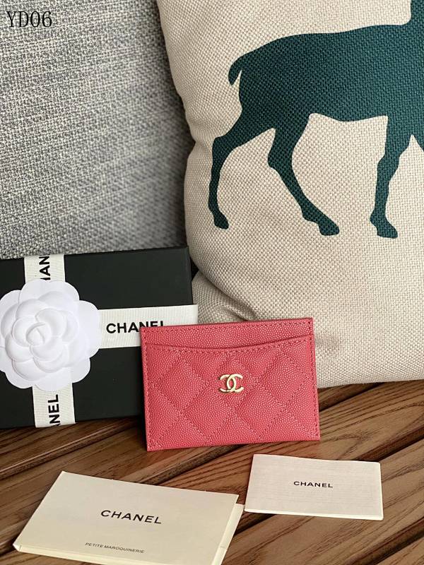 Chan3l YD06010 Quilted Caviar Leather Wallet