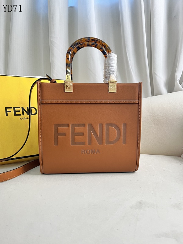 F3ndii YD71080 Full Leather Embossed Tote Bag