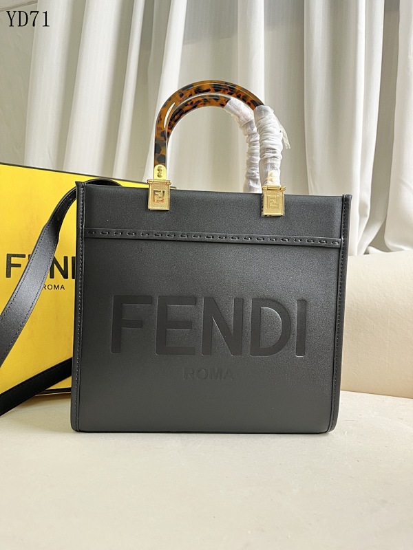 F3ndii YD71080 Black Leather Handbag