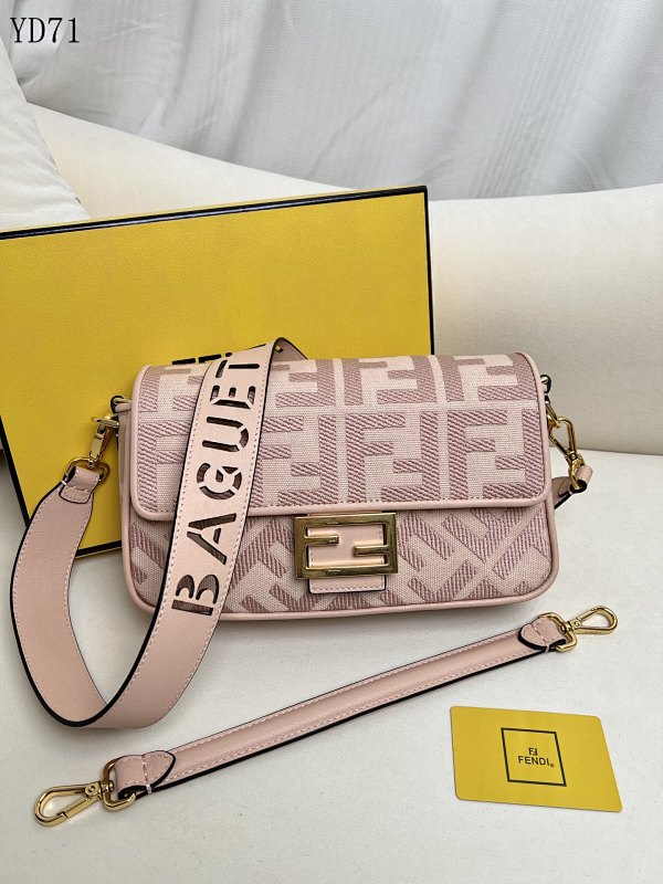F3ndii YD71065 Mini Bag in Pink Saffiano Leather