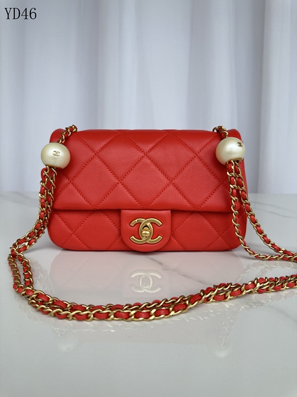 Chan3l YD46070 Quilted Leather Shoulder Bag
