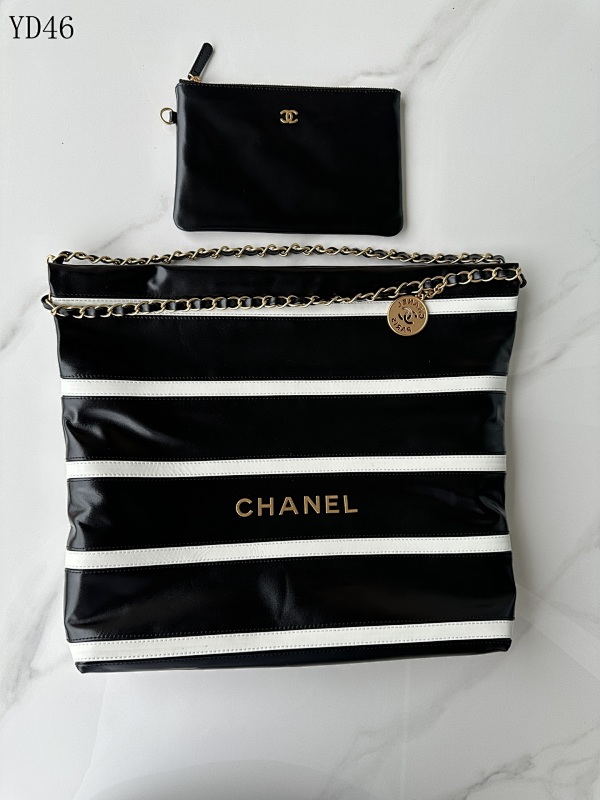 Chan3l AS3261 Logo Stripe Tote Bag