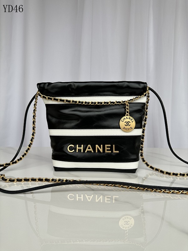 Chan3l AS3980 Striped Leather Crossbody Bag