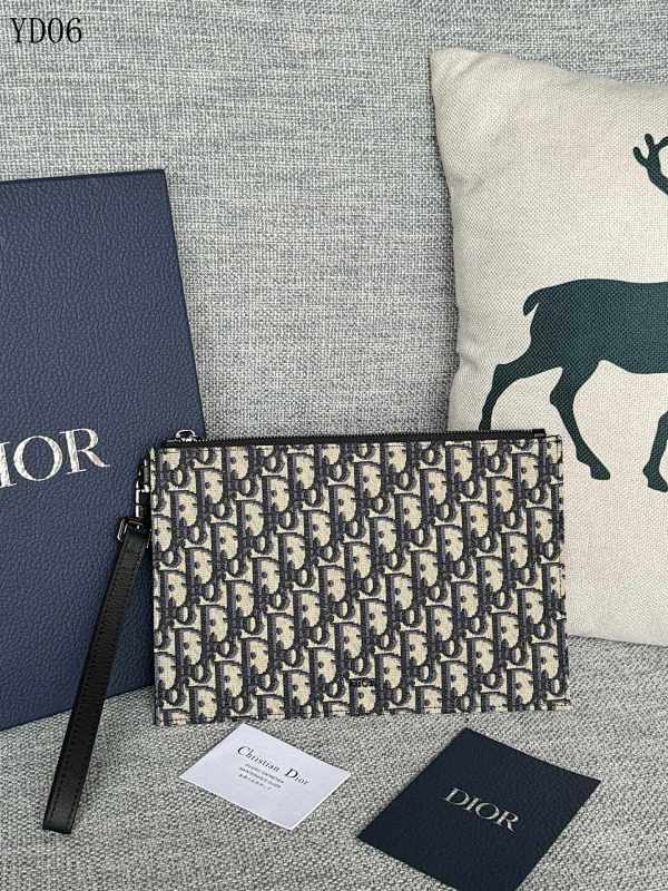 Diiior YD06028 Small Oblique Print Clutch Wallet