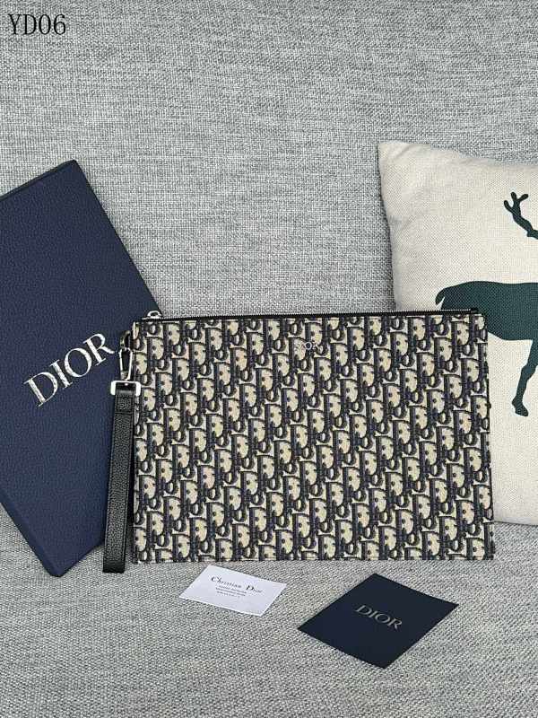 Diiior YD06030 Large Oblique Print Clutch Wallet