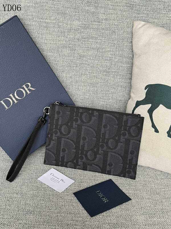 Diiior 2ESCA490 Small Oblique Print Clutch Wallet