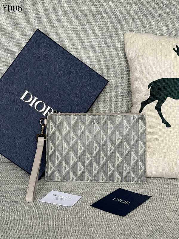 Diiior 2ESCA338 Oblique Print A5 Clutch Wallet