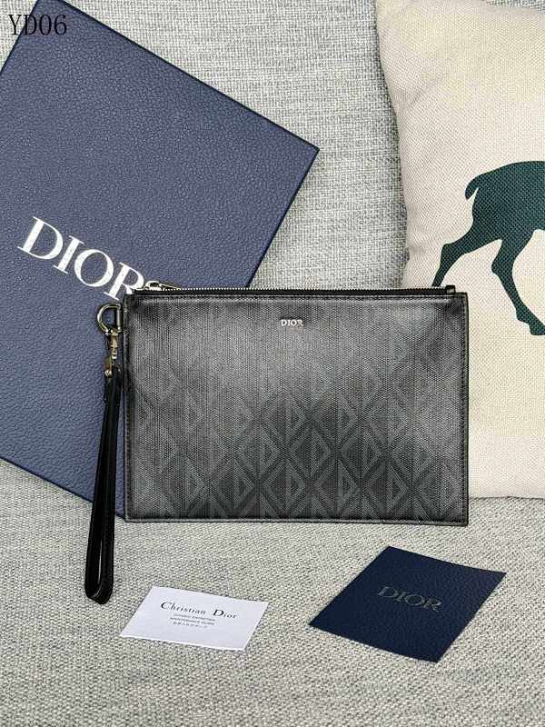 Diiior YD06028 Small Quilted Leather Clutch Wallet