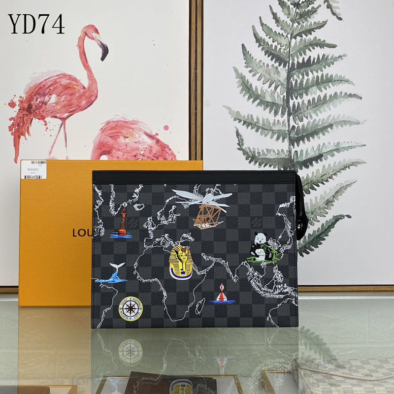 LVutton YD74028 Damier Graphite Clutch