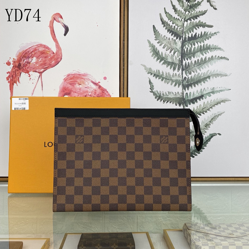 LVutton N41696 Pochette Voyage Medium Checkered Canvas Clutch