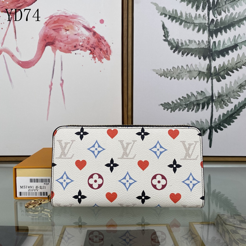 LVutton M57491 White Multicolor Zippy Wallet