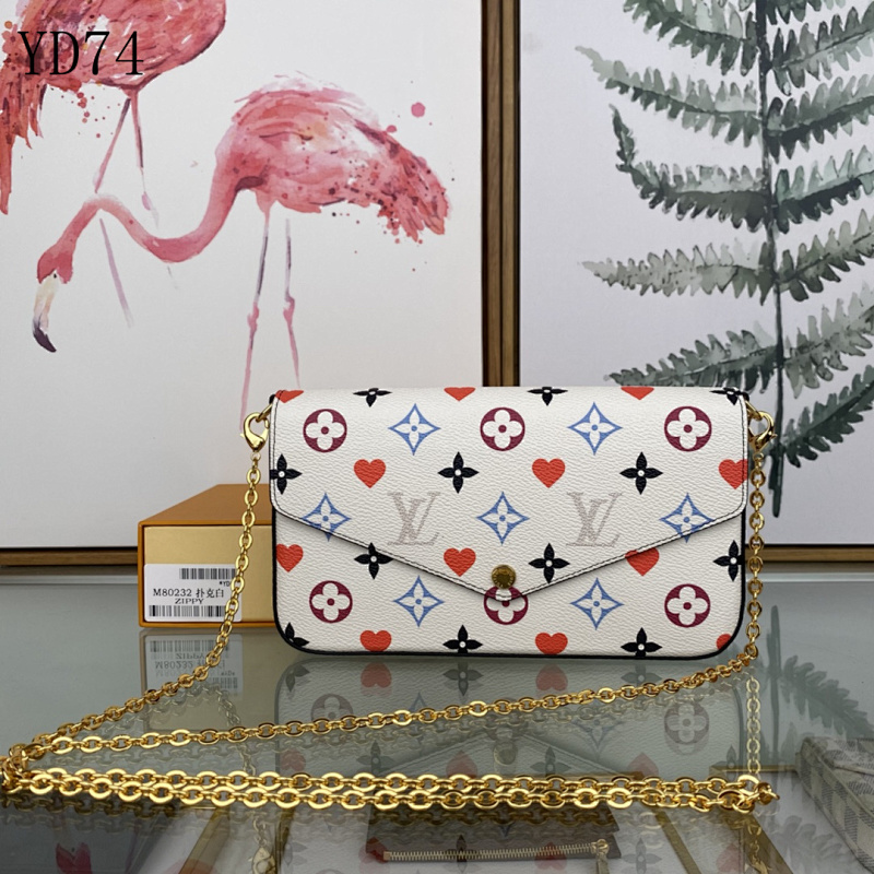 cover-160589909 LVutton M80232 Félicie Pochette White Multicolor Monogram Canvas Chain Bag