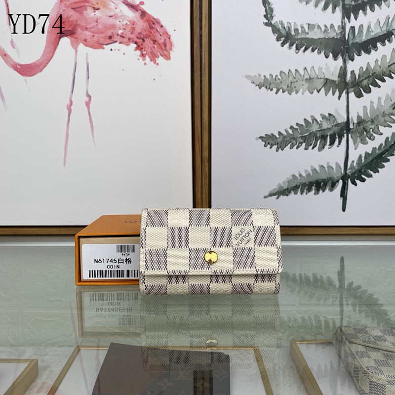 LVutton N61745 White Damier Coin Purse