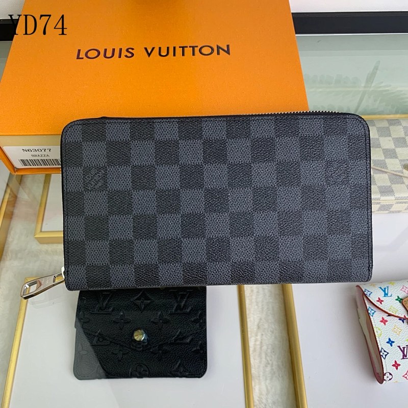 LVutton N63077 Damier Graphite Brazza Wallet