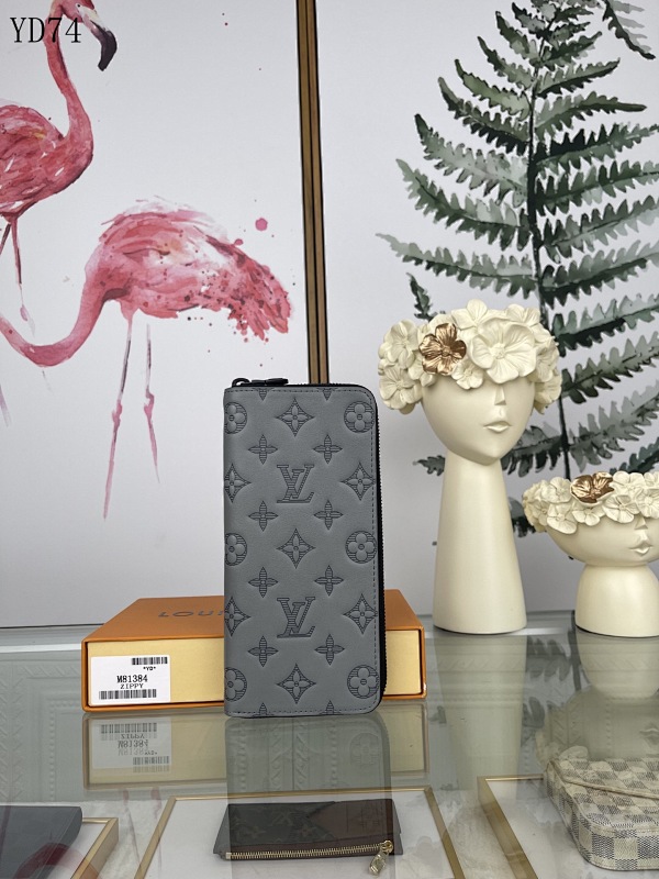 LVutton M81384 Zippy Vertical Wallet in Monogram Shadow Gray