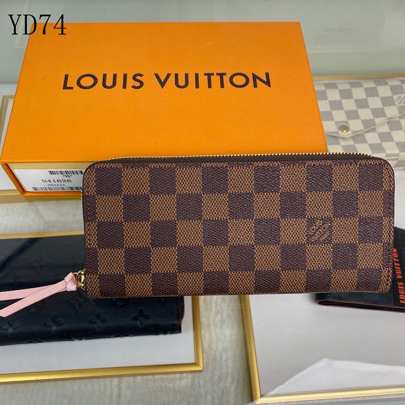 LVutton YD74020 N41626 Pink Beige Clémence Wallet