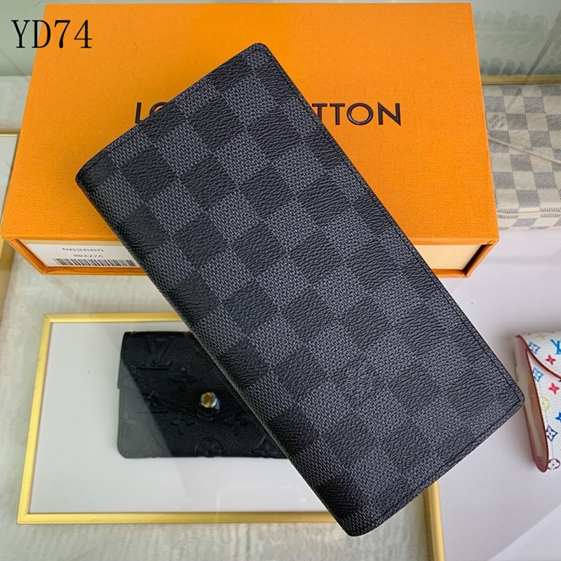 LVutton YD74 Brazza Wallet in Damier Graphite
