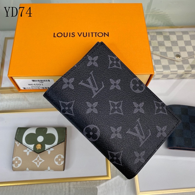 LVutton M64501 Black Monogram Passport Holder