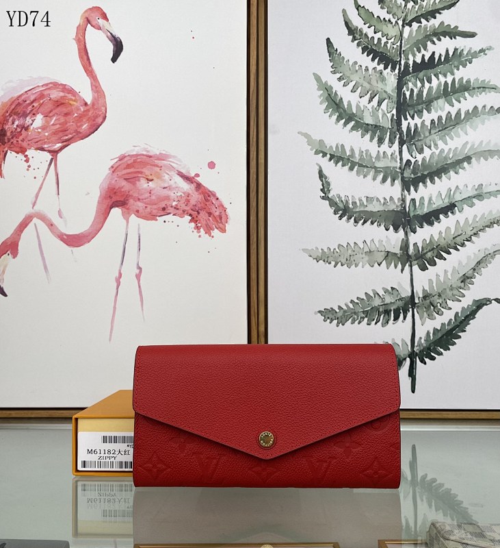 LVutton M61182 Sarah Wallet in Red Monogram Empreinte Leather