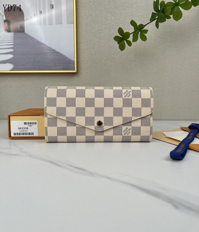 LVutton YD74021 N63208 White Damier Check Wallet