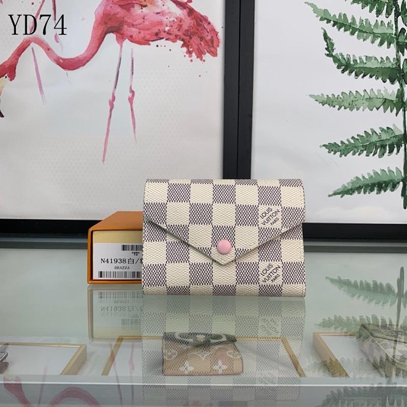 LVutton YD74018 Checkered Pattern Wallet