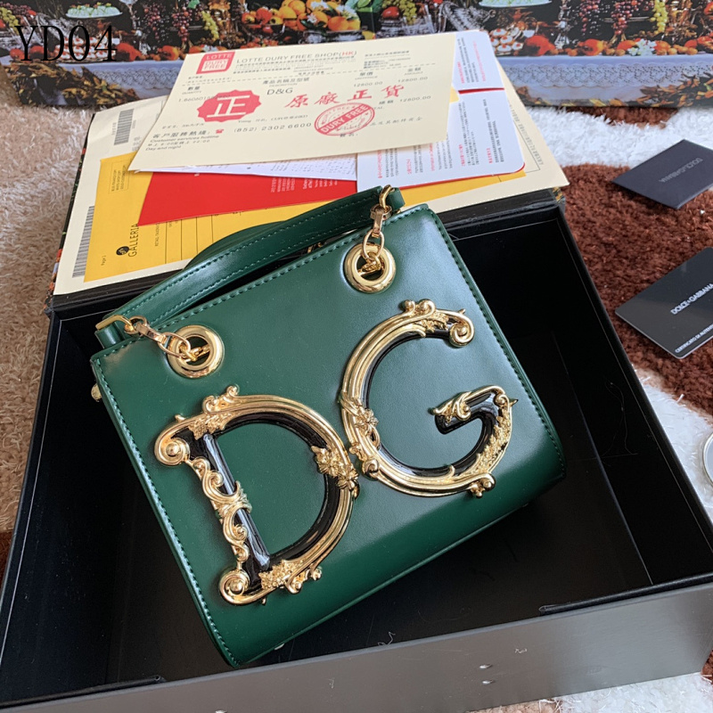 Dolce & Gabbana DG YD04 Green Leather Handbag