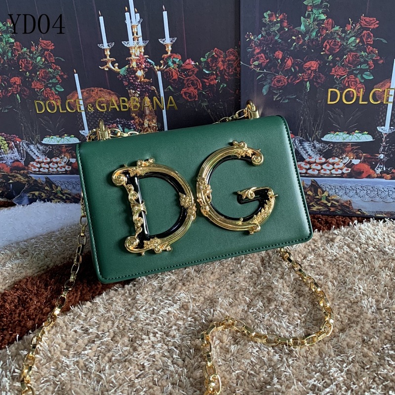 Dolce & Gabbana DG YD04 Green Leather Clutch Bag